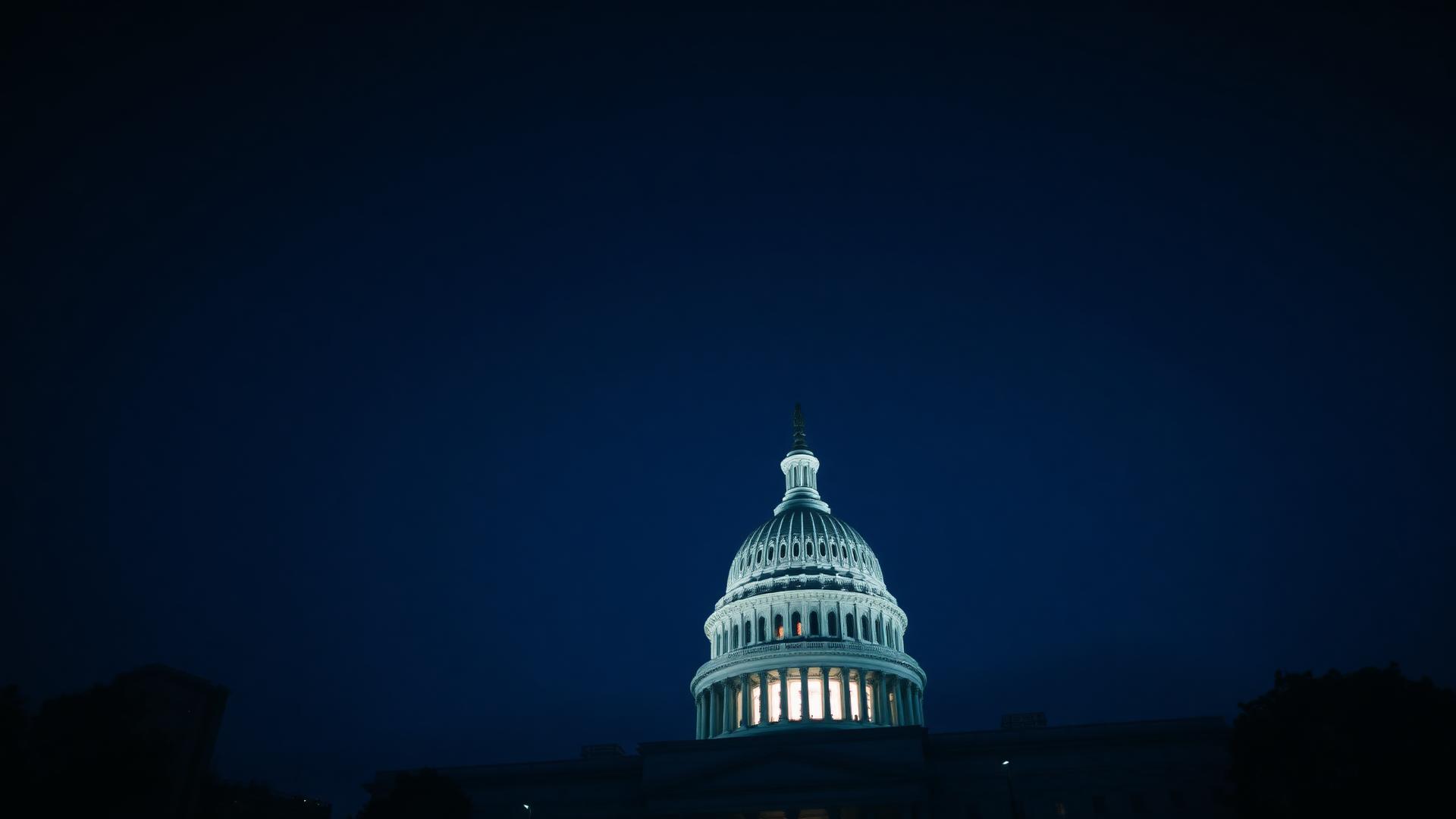 US Capitol building at dusk